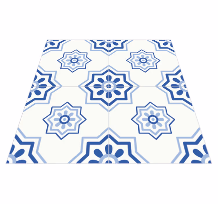 Tapis vinyle salle de bain autocollant bleu - TenStickers