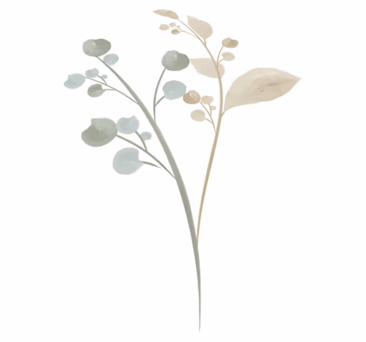 Tapis vinyle salle de bain aquarelle branches - TenStickers