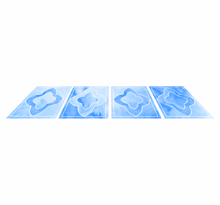 Tapis vinyle salle de bain mosaïque nuances de bleu - TenStickers