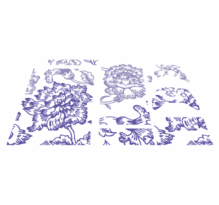 Tapis vinyle fleurs et plantes motif floral doux violet - TenStickers