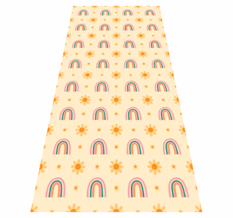Tapis vinyle fleurs et plantes arc-en-ciel - TenStickers