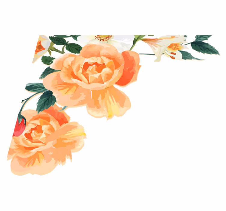 Tapis vinyle chambre arrangement de roses pêches - TenStickers