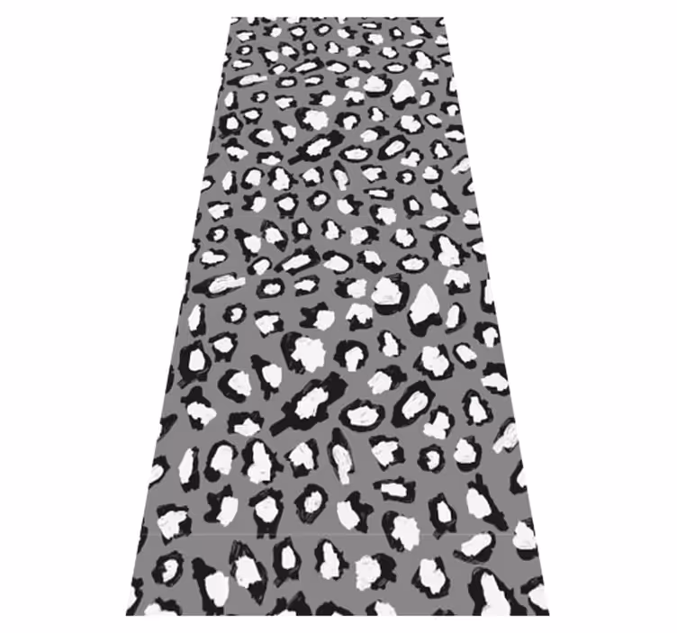 Tapis vinyle animal imprimé léopard gris et blanc - TenStickers