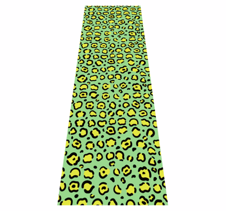 Tapis vinyle animal léopard coloré sur pistache - TenStickers