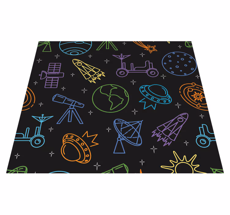Tapis vinyle étoile icônes de l'espace - TenStickers