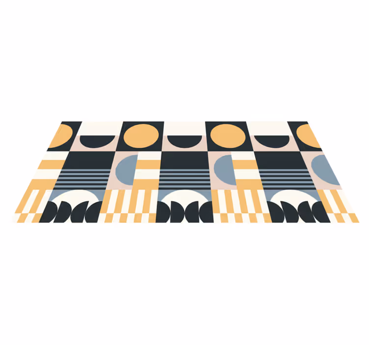 Tapis vinyle salon motif moderne abstrait - TenStickers