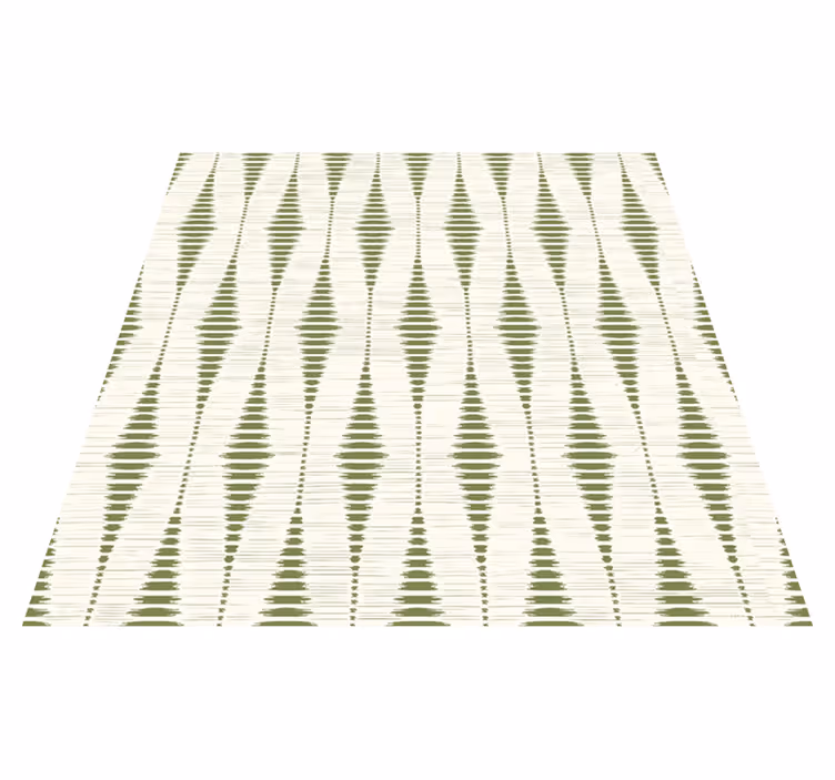 Tapis vinyle géométrique vert mousse ikat - TenStickers