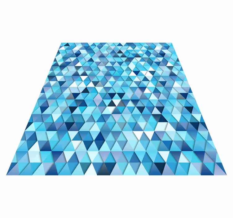 Tapis vinyle géométrique bleu abstrait - TenStickers