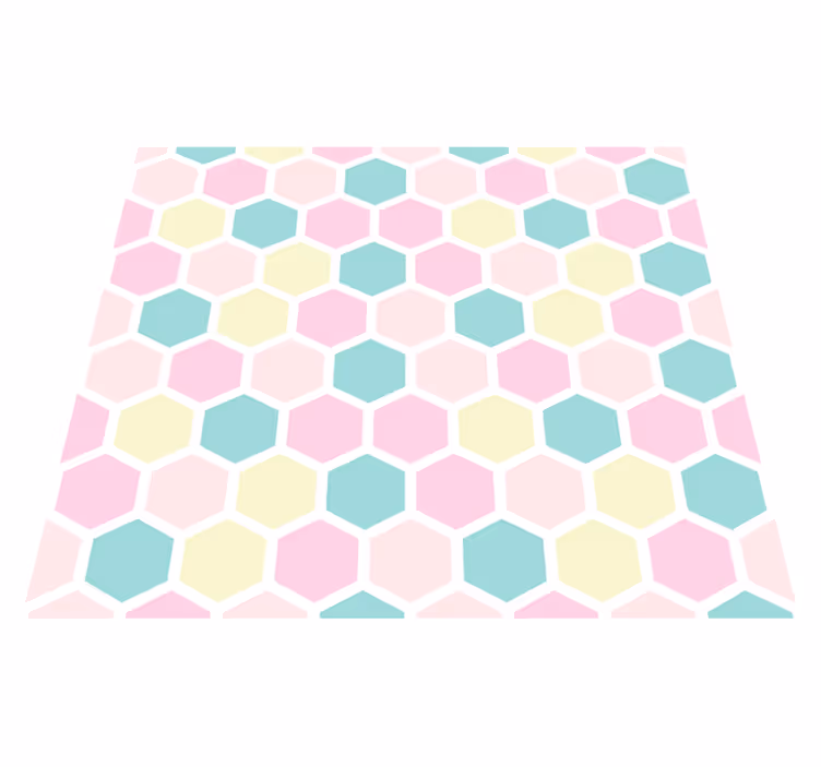 Tapis vinyle géométrique aux couleurs pastel - TenStickers