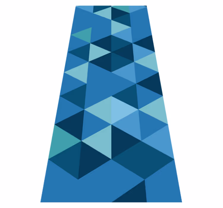 Tapis vinyle géométrique carrés bleus - TenStickers