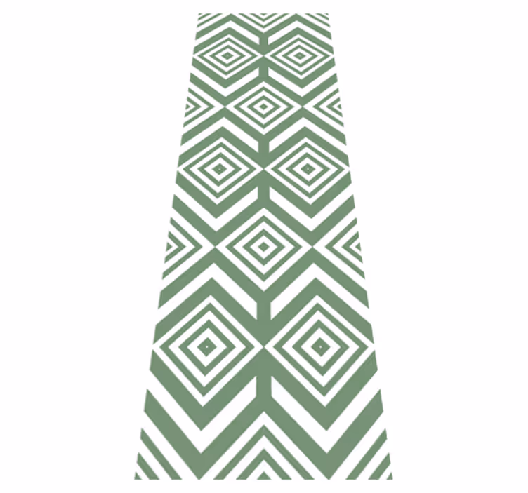 Tapis vinyle géométrique losanges verts - TenStickers
