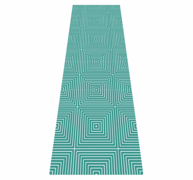 Tapis vinyle géométrique motif carrés verts - TenStickers