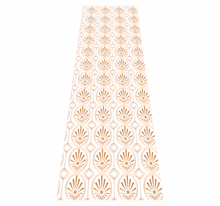 Tapis vinyle géométrique motif déco art moderne or blanc - TenStickers