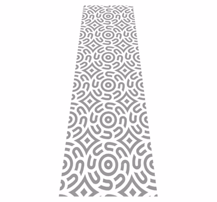 Tapis vinyle géométrique motif blanc à cercles - TenStickers