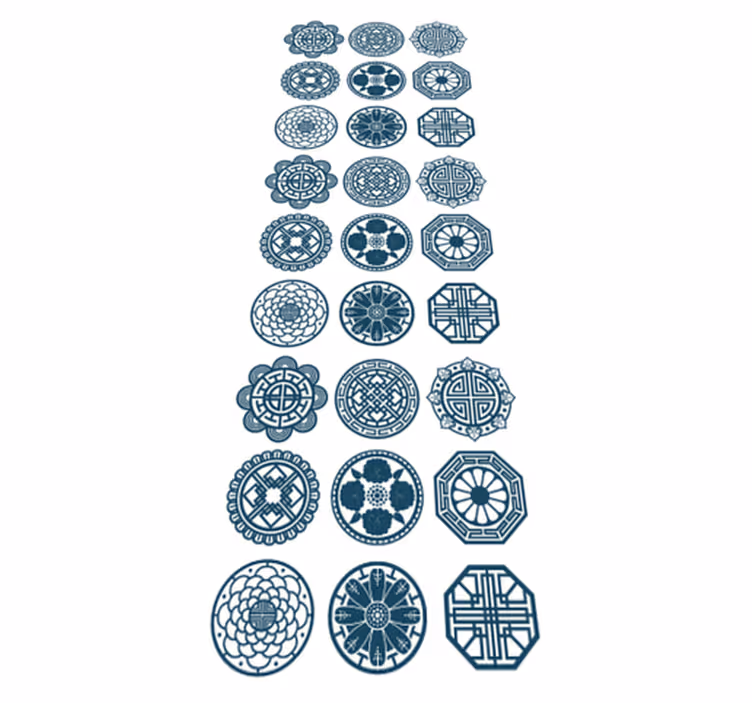 Tapis vinyle géométrique formes coréennes - TenStickers