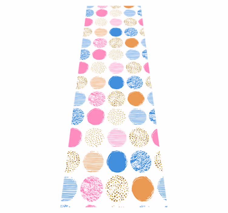 Tapis vinyle géométrique motif de points colorés - TenStickers