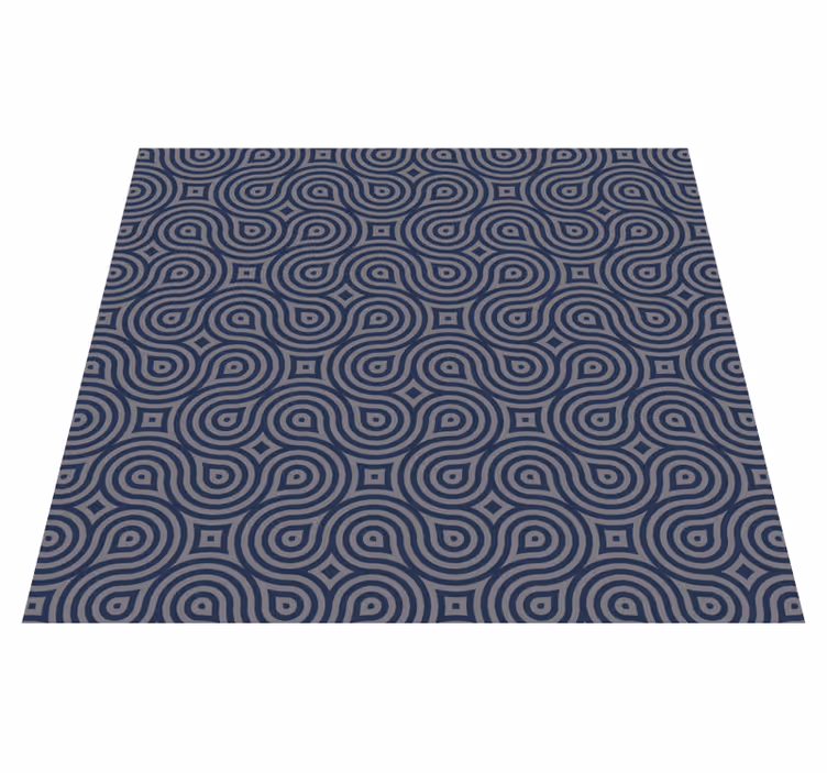 Tapis vinyle géométrique formes géométriques bleues - TenStickers