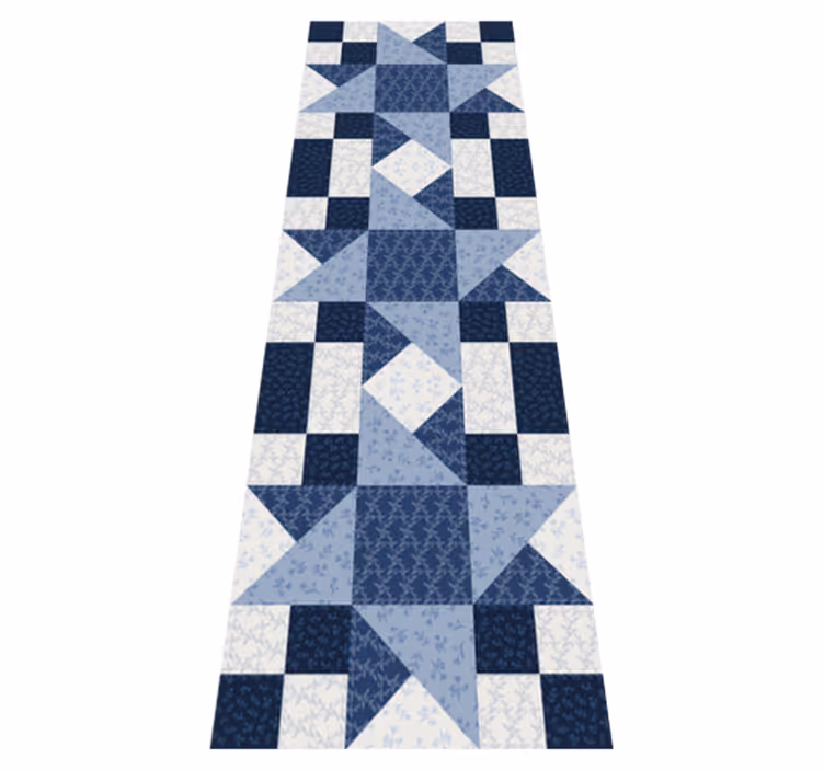 Tapis vinyle géométrique design triangle étoile bleu - TenStickers