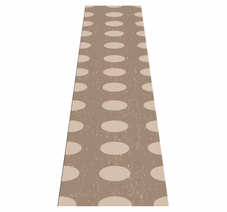Tapis vinyle géométrique motif cercles bruns - TenStickers
