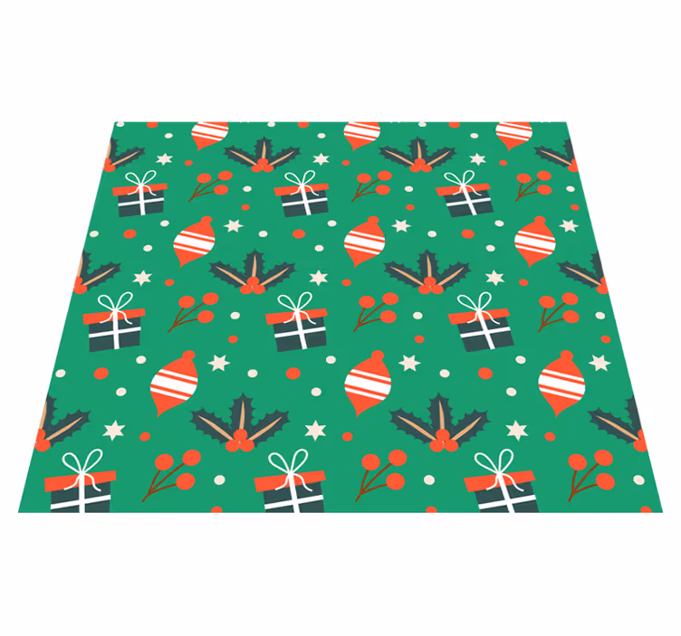 Tapis vinyle noël motif bonbons vert - TenStickers