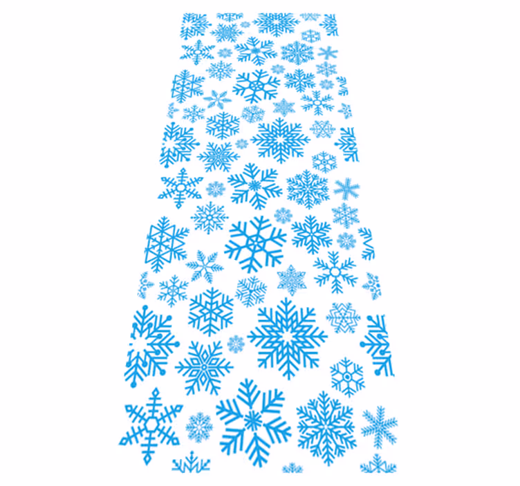 Tapis vinyle noël flocons de neige bleus variés - TenStickers