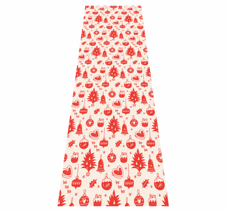 Tapis vinyle noël motif mignon rouge et rose - TenStickers