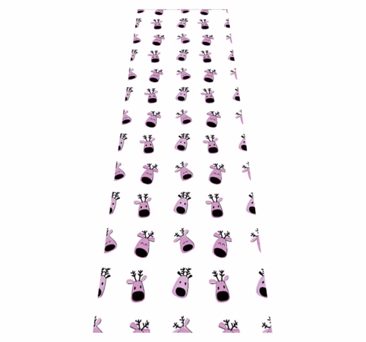 Tapis vinyle noël motif renne rose - TenStickers