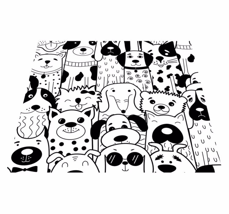 Tapis vinyle chambre motif chiens - TenStickers