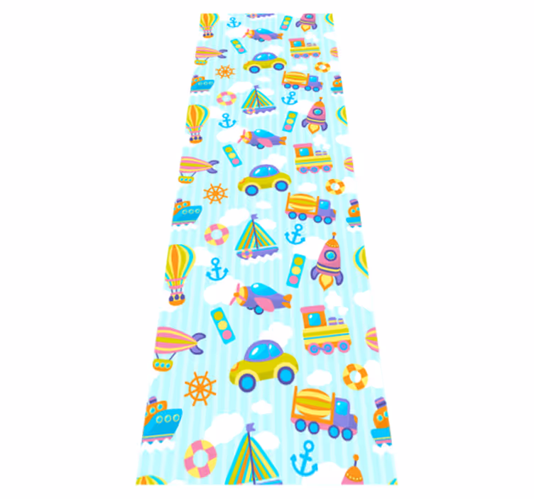 Tapis vinyle chambre design mignon de voitures - TenStickers