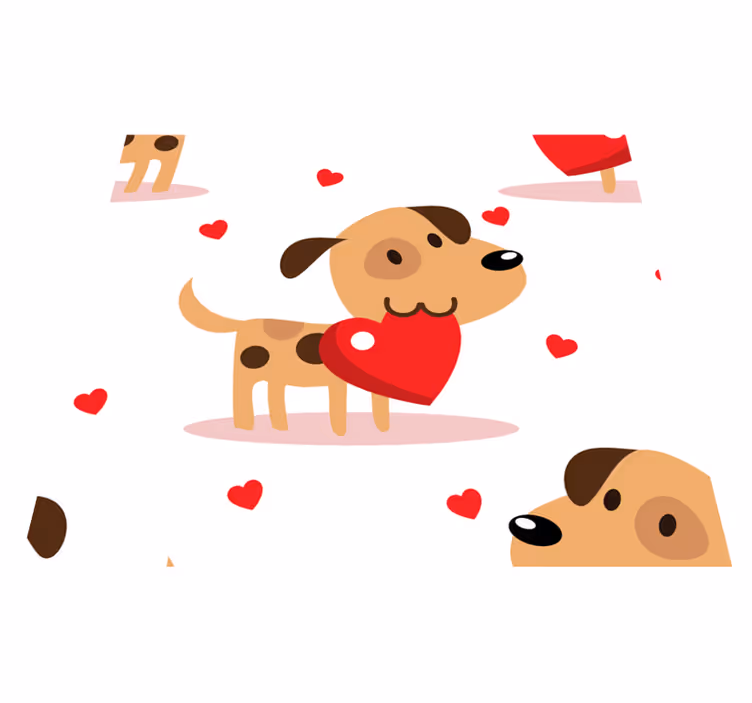 Tapis vinyle chambre chiens rouges - TenStickers