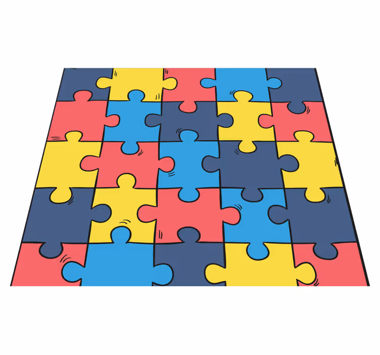 Tapis vinyle chambre puzzle arc-en-ciel - TenStickers