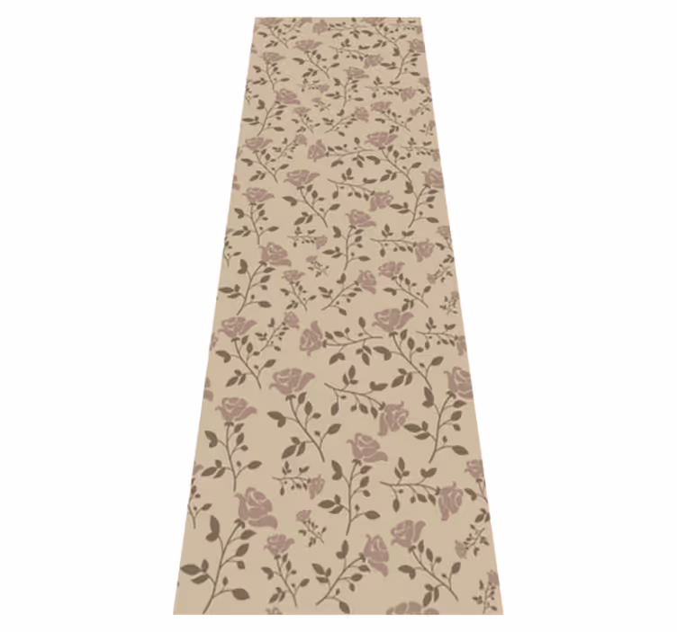 Tapis vinyle chambre motif rose vintage marron - TenStickers