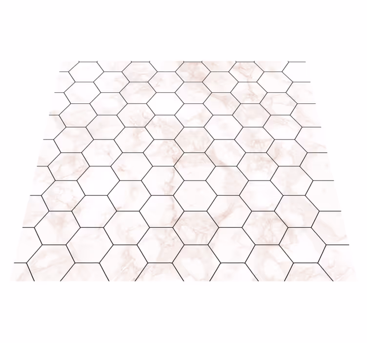 Tapis vinyle chambre carrelage hexagonal marbré - TenStickers