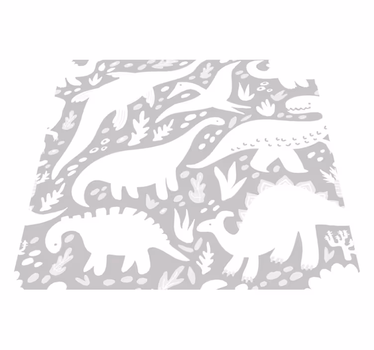 Tapis vinyle chambre motif dinosaure blanc - TenStickers