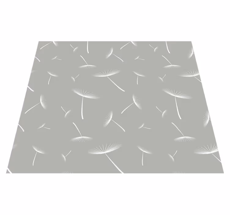Tapis vinyle chambre fleurs grises claires - TenStickers