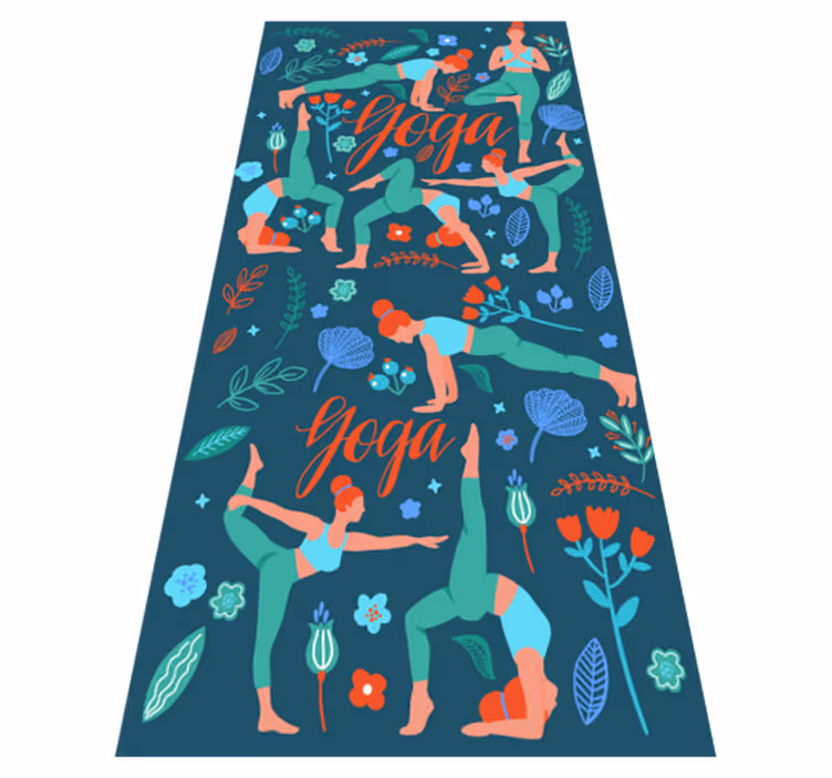 Tapis vinyle chambre femme faisant du yoga - TenStickers