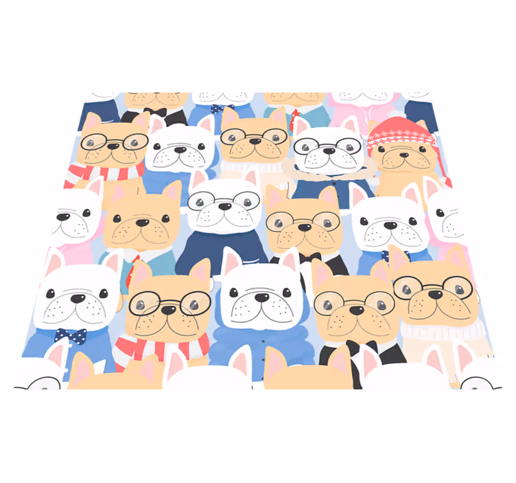 Tapis vinyle chambre chiots mignons - TenStickers