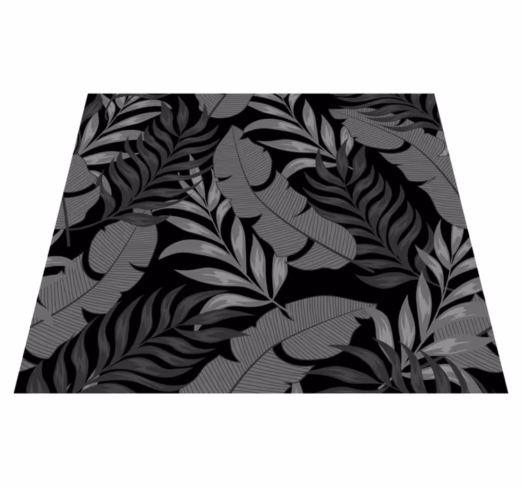 Tapis vinyle chambre feuilles de jungle sombre - TenStickers
