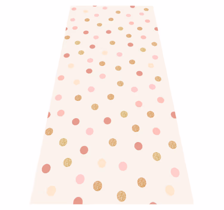 Tapis vinyle chambre motif de points roses irréguliers - TenStickers