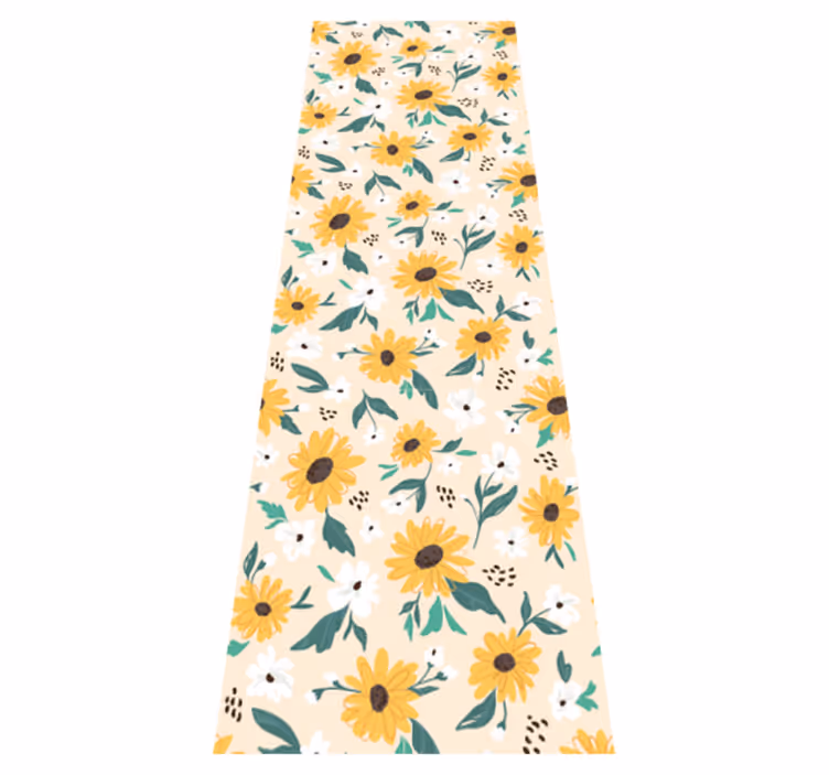 Tapis vinyle chambre fond beige tournesol - TenStickers