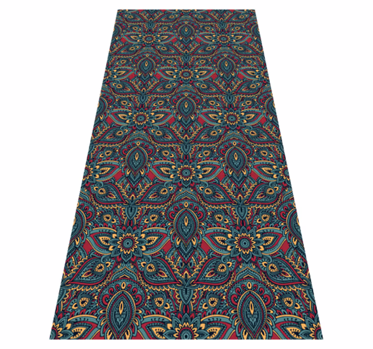 Tapis vinyle chambre motif indien rouge - TenStickers