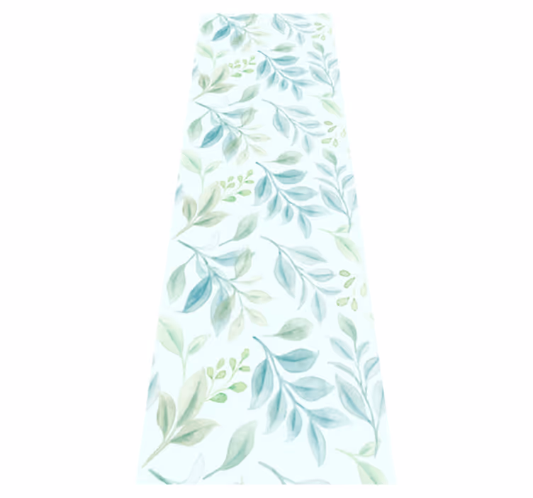 Tapis vinyle chambre feuilles vertes fines - TenStickers