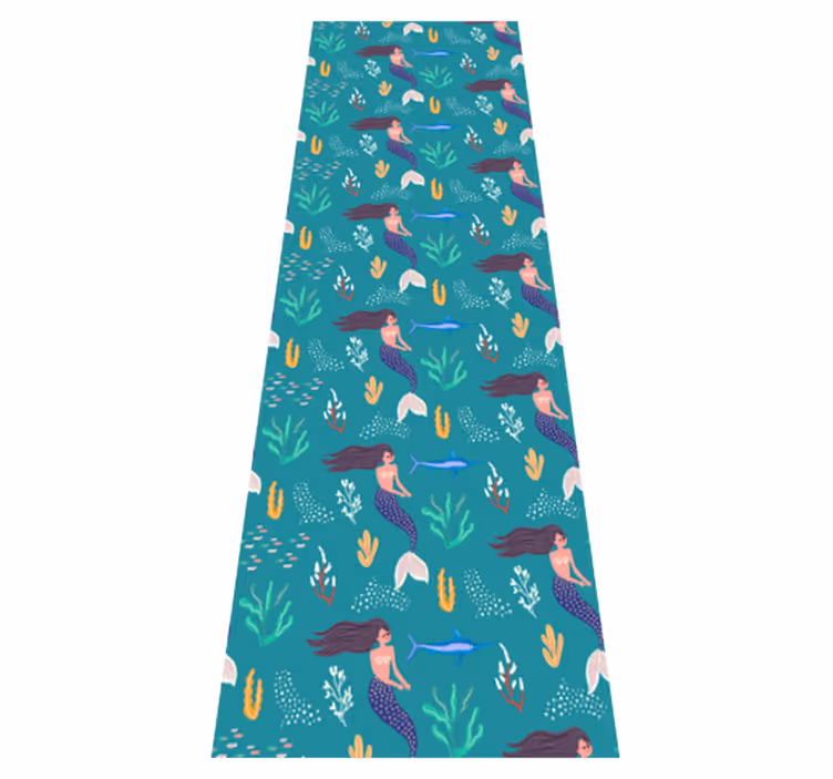 Tapis vinyle chambre sirènes et poissons épée - TenStickers
