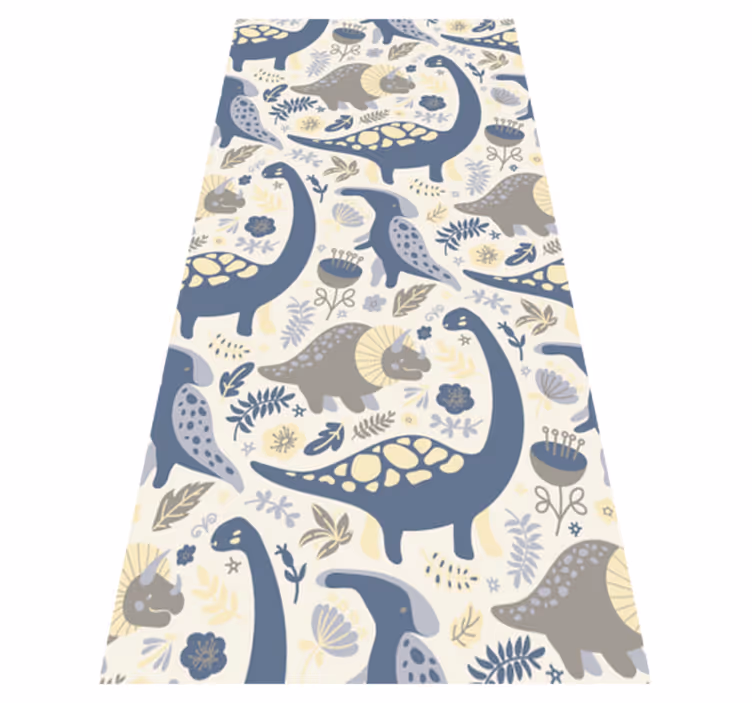 Tapis vinyle chambre dinosaures bleus style nordique - TenStickers