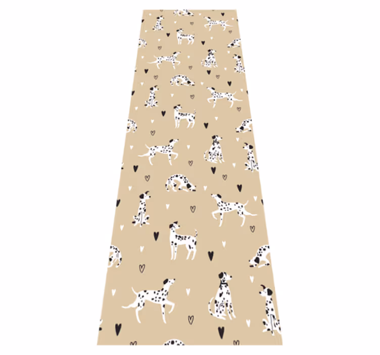 Tapis vinyle chambre motif chiens dessinés beige - TenStickers