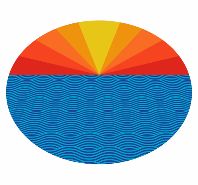 Tapis vinyle nature coucher de soleil rétro - TenStickers