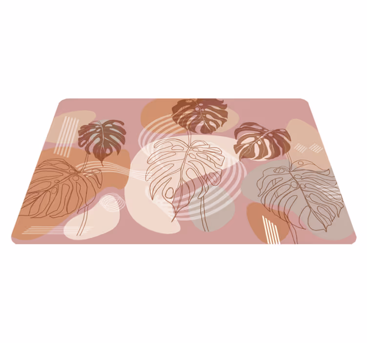 Tapis vinyle nature dessin continu de feuilles - TenStickers