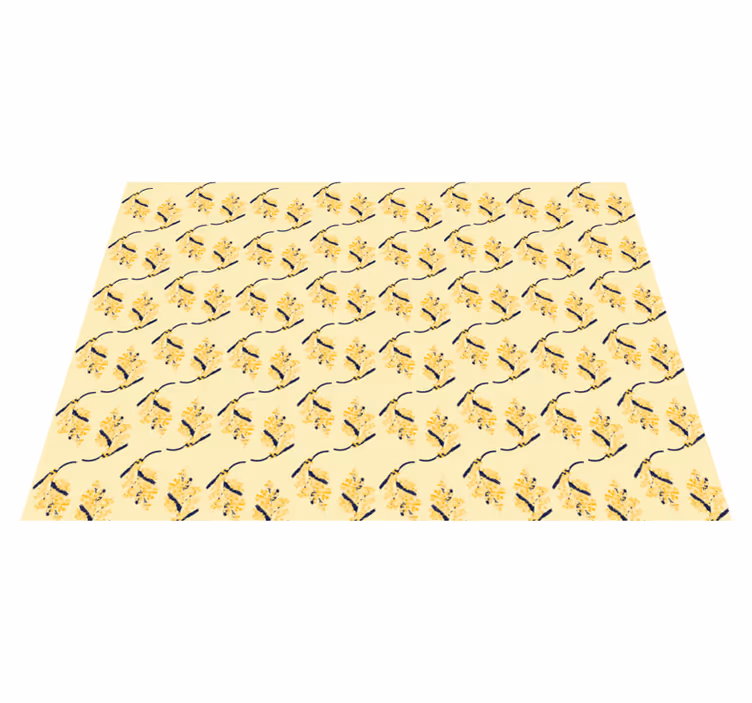 Tapis vinyle nature motifs de mimosas - TenStickers