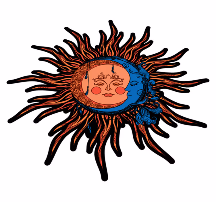 Tapis vinyle nature soleil lune céleste - TenStickers