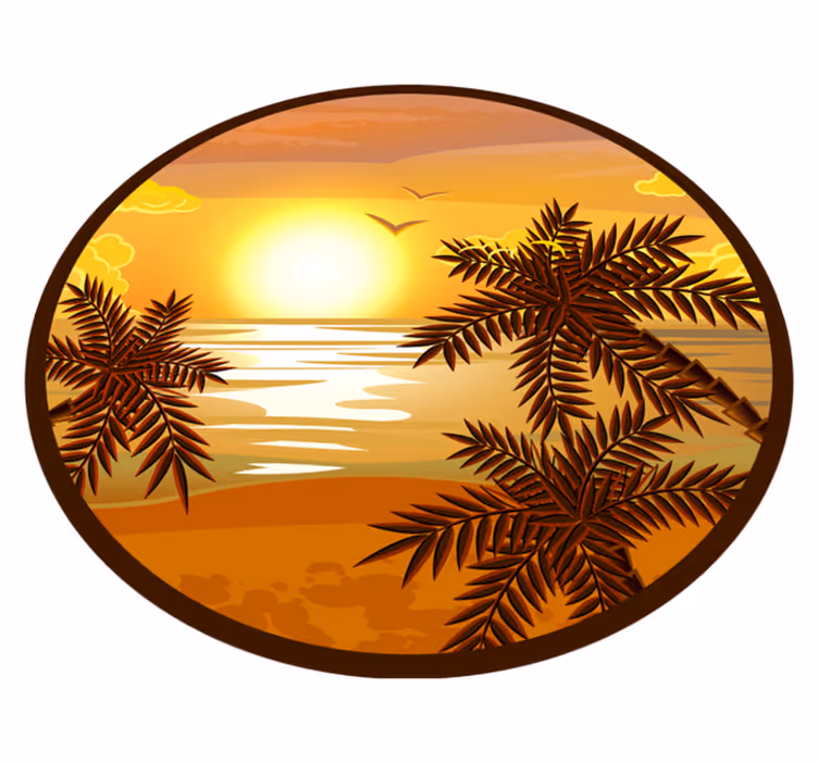 Tapis vinyle nature vue de coucher de soleil serein - TenStickers